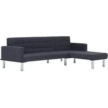vidaXL Schlafsofa in L-Form Dunkelgrau Polyester