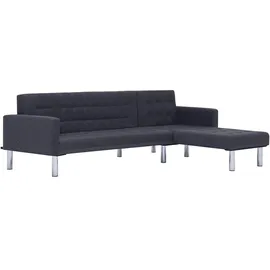 vidaXL Schlafsofa in L-Form Dunkelgrau Polyester