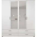 Schlafkontor SPAZIO Weiß Schlafzimmerschrank mit Spiegel, weiß