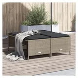 vidaXL Gartenhocker mit Kissen 145 x 145 x 145 cm hellgrau 4 St.