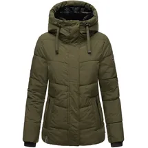 Navahoo Damen, Winterjacke mit Kapuze und abnehmbaren Kunstfell-Kragen Sag ja XIV Dark Olive Gr. L - L