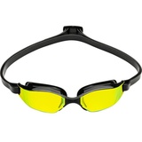 AQUASPHERE Herren Brille XCEED, BLACK BLACK LENS TITANIUM MIRROR YELLOW, L