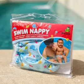 FREDS SWIM ACADEMY Freds Swim Nappy Schwimmwindel, wiederverwendbar, blau, Größe 2: 9-16 kg