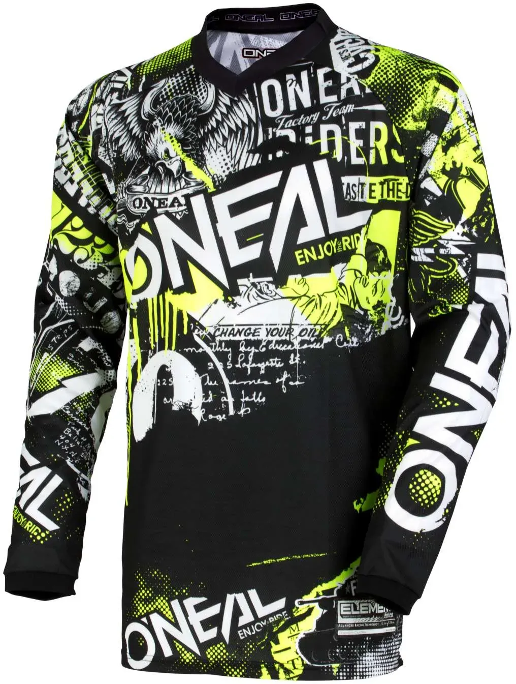 ONEAL Element Attack Motocross Jersey schwarz-neongelb - XL