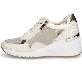 Marco Tozzi Damen Wedge Sneaker Freizeit mit Keilabsatz, Beige (Cream Comb), 38
