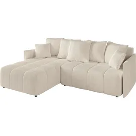 altdecor Ecksofa Cord mit Schlaffunktion 2-Sitzer Beige
