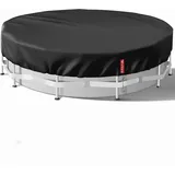 luxuskollektion Pool-Abdeckplane Poolabdeckung 420D Oxford-Stoff Uv-Schutz Kordelzug Schwarz 660CM