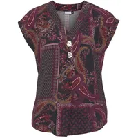 LASCANA Schlupfbluse Damen schwarz-rot bedruckt Gr.38