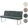 Mendler Sitzbank HWC-H70 Polsterbank Blau/Grün 180 x 40 x 48 cm
