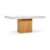 Tisch SaVeri Fino - 170 x 90 cm, Teak mit Beton grau