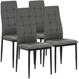 VS Venta-stock Chelsea Polsterstuhl Leder grau 4er Set