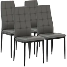VS Venta-stock Chelsea Polsterstuhl Leder grau 4er Set