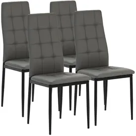 VS Venta-stock Chelsea Polsterstuhl Leder grau 4er Set