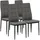 VS Venta-stock Chelsea Polsterstuhl Leder grau 4er Set
