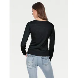 Heine Rundhalspullover Schwarz 38