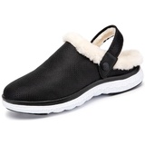 Gaatpot Clogs Hausschuhe Herren Pantoletten Lined WinterHausschuh Gartenschuhe Warm Gefüttert Schlappe Outdoor Schuhe Schwarz-Weiss 48 - 48 EU