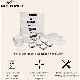 McPower Schalter und Steckdosen-Set FLAIR "Einfamilienhaus" 95-teilig weiß