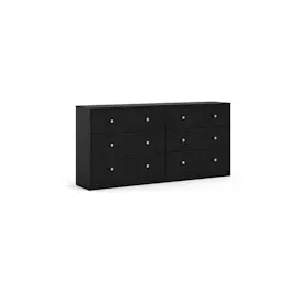 VCM ebuy24 Kommode breit mit 6 Schubladen, Schwarz