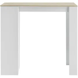 [en.casa] Bartisch Kouvola 110 x 50 x 103 cm Weiß/Eiche-Optik