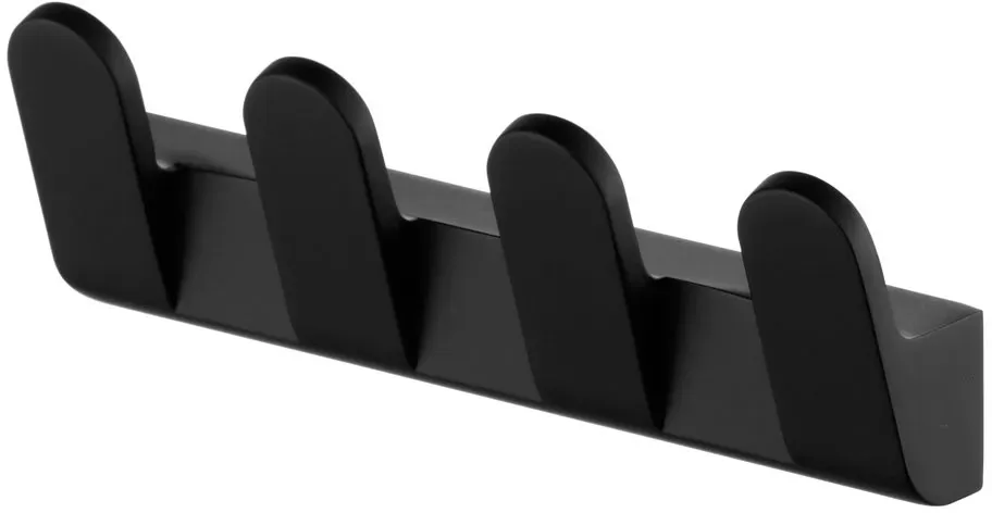 Neuesbad Futura black 4-Hakenliste, Farbe: schwarz matt 02952