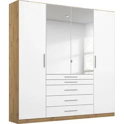Kleiderschrank RAUCH "Weingarten", weiß (eichefarben artisan, weiß), B:181cm H:210cm T:54cm, Holzwerkstoff, Schränke
