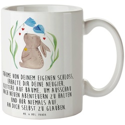 Mr. & Mrs. Panda Tasse Hase Blume – Weiß – Geschenk, Kaffeetasse, Osterhase, Tasse, Taufgesc, Keramik weiß