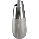 Gilde Tischvase Marmo (1 St), Vase aus Keramik grau|silberfarben