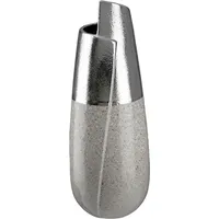 Gilde Tischvase Marmo (1 St), Vase aus Keramik grau|silberfarben