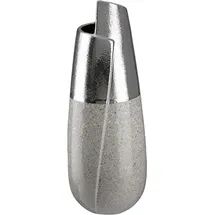 Gilde Tischvase Marmo (1 St), Vase aus Keramik grau|silberfarben