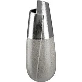 Gilde Tischvase Marmo (1 St), Vase aus Keramik grau|silberfarben