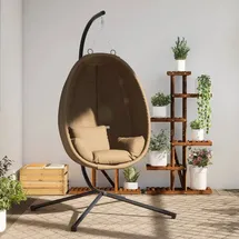 vidaXL Hängesessel Ei-Design Taupe