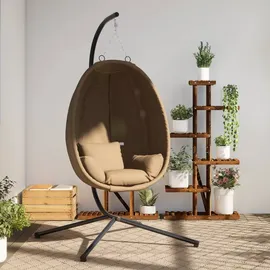 vidaXL Hängesessel Ei-Design Taupe