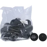 Unsquashable Squashball (1 gelber Punkt, Speed langsam) schwarz - 25 Bälle im Polybag