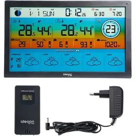 ideoon WLAN Funk Wetterstation mit XXL-Farb-Display Schwarz