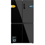 Cecotec Kühlschrank 4 Türen 436L - Bolero CoolMarket 4D 436 Black Glass E. 183 cm Höhe und 83,6 cm Breite, Inverter Plus Kompressor, Total No Frost, Türalarm, Schnellkühl- und Gefrierfunktion