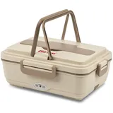 Girmi Vivandiere Big Elektrischer Speisewärmer 3 Fächer Edelstahl 1 Liter Beige/Braun