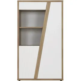 Gami Highboard EPURA 109 x 45 x 191 cm Braun/Weiß