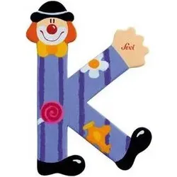 SEVI 81747 Holzbuchstabe K Clown 10 cm, sortiert