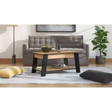 Home Affaire Couchtisch »Piave Kaffeetisch, 101 cm, in trendigen Farben, modern«, mit Ablage, rechteckig, Artisan Eiche, ideal für kleine Räume, schwarz