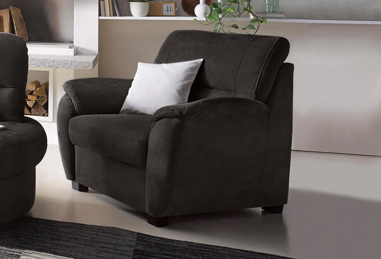 Sessel SIT & MORE "Pandora", schwarz, B:103cm H:91cm T:90cm, Luxus-Microfaser ALTARA NUBUCK (100% Polyester), Luxus-Microfaser (100% Polyester), Luxus-Microfaser ALTARA NUBUCK (100% Polyester), Sessel