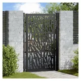 vidaXL Gartentor Schwarz 105x155 cm Stahl Spurendesign