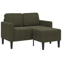 vidaXL Eckcouch Kunstleder 2-Sitzer Armeegrün