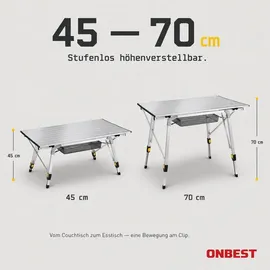 onbest Klapptisch Norderney Silber