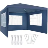 Tectake Pavillon 3 x 3 m inkl. 3 Seitenteile Blau