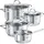 Tectake tectake® Kochtopfset, Silber, Metall, Kochen, Töpfe, Topfsets