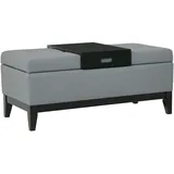 Homcom Sitzbank mit Stauraum Aufbewahrungsbox Dunkelgrau Schwarz 107 x 50 x 44 cm, Esszimmer, Bänke, Sitzbänke