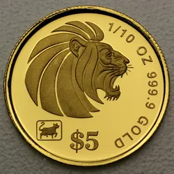 Goldmünze 1/10oz Lion (Singapur)