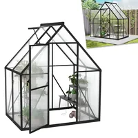 ACXIN Gewächshaus für Garten, Aluminium Treibhaus, Tomatenhaus & Pflanzenhaus mit Fundament, Dachfenster, PC-Platten, Bodenanker, Eisenverstärkung, 125x180x195cm Frühbeet, Wetterfest & UV-beständig