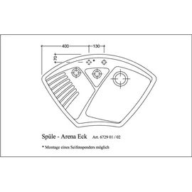 Villeroy & Boch Arena Eck Ivory + Excenterbetätigung + Lochbohrungen