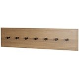 Haku-Möbel HAKU Möbel Wandgarderobe 37146 eiche Metall 7 Haken 89,0 x 20,0 cm